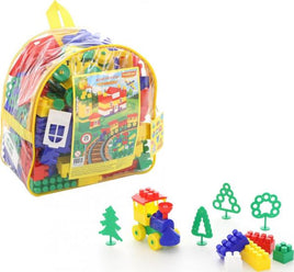 building blocks with connectors in a bag